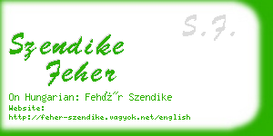 szendike feher business card